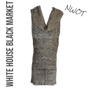 White House Black Market Gray V-Neck Sweater